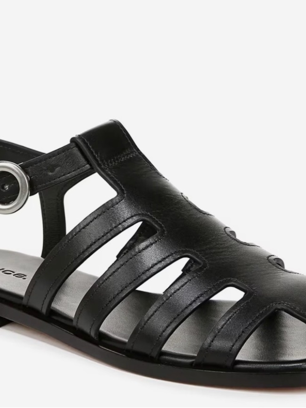 Vince Melina Black Leather Women's Sandals